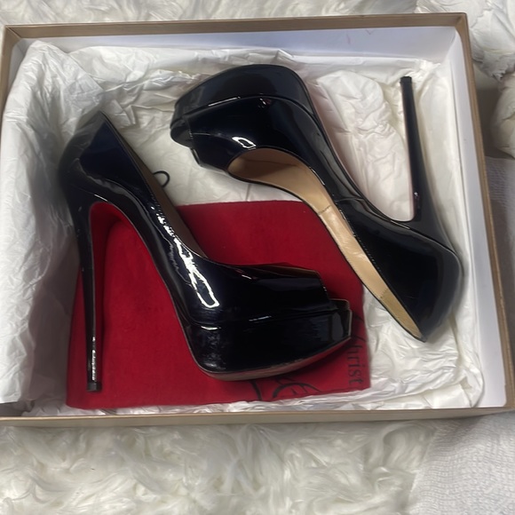 Christian Louboutin Black Patent Pumps - Picture 15 of 16